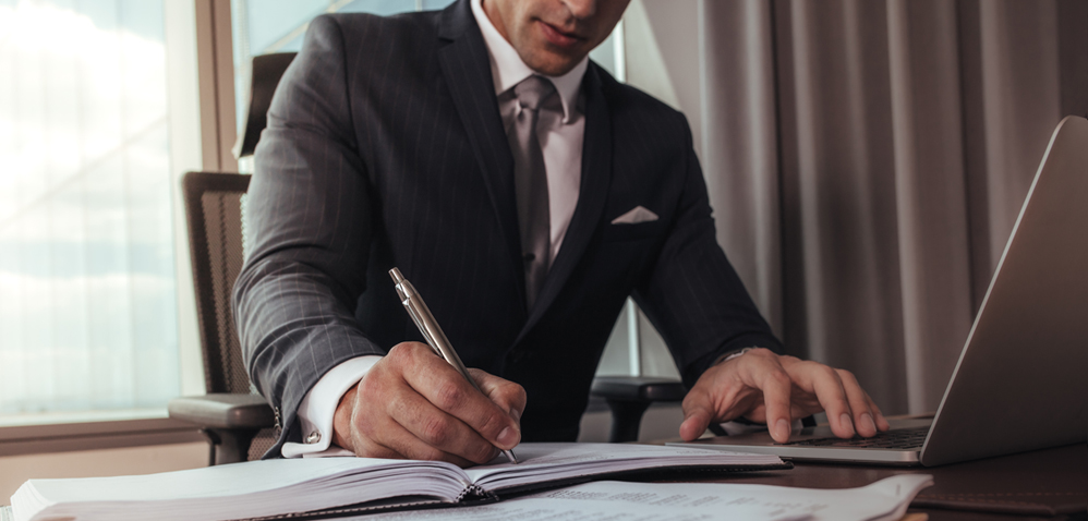 Lawyer Working At His Desk